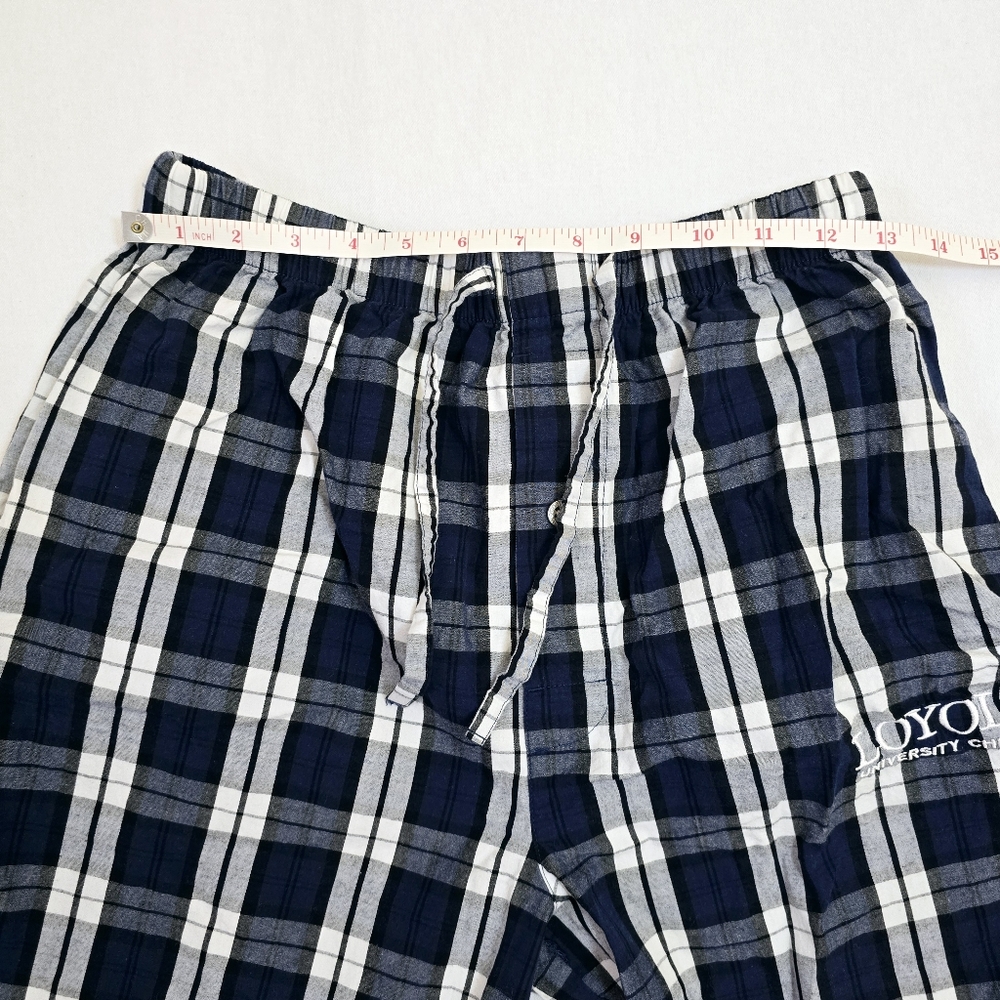 Loyola University Chicago Sleep Pants Blue Plaid Checker S Wide Leg Loungewear - Picture 6 of 8